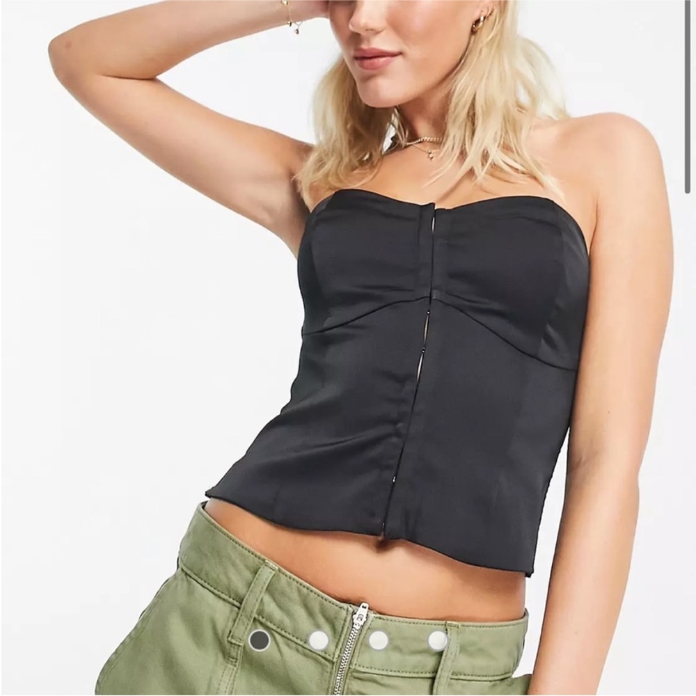 Abercrombie black corset top with removable straps